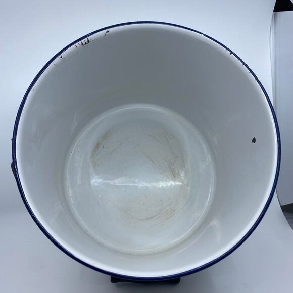 Vintage Diaper Pail Federal Baby Dear white enamel with blue trim - Picture 3 of 8